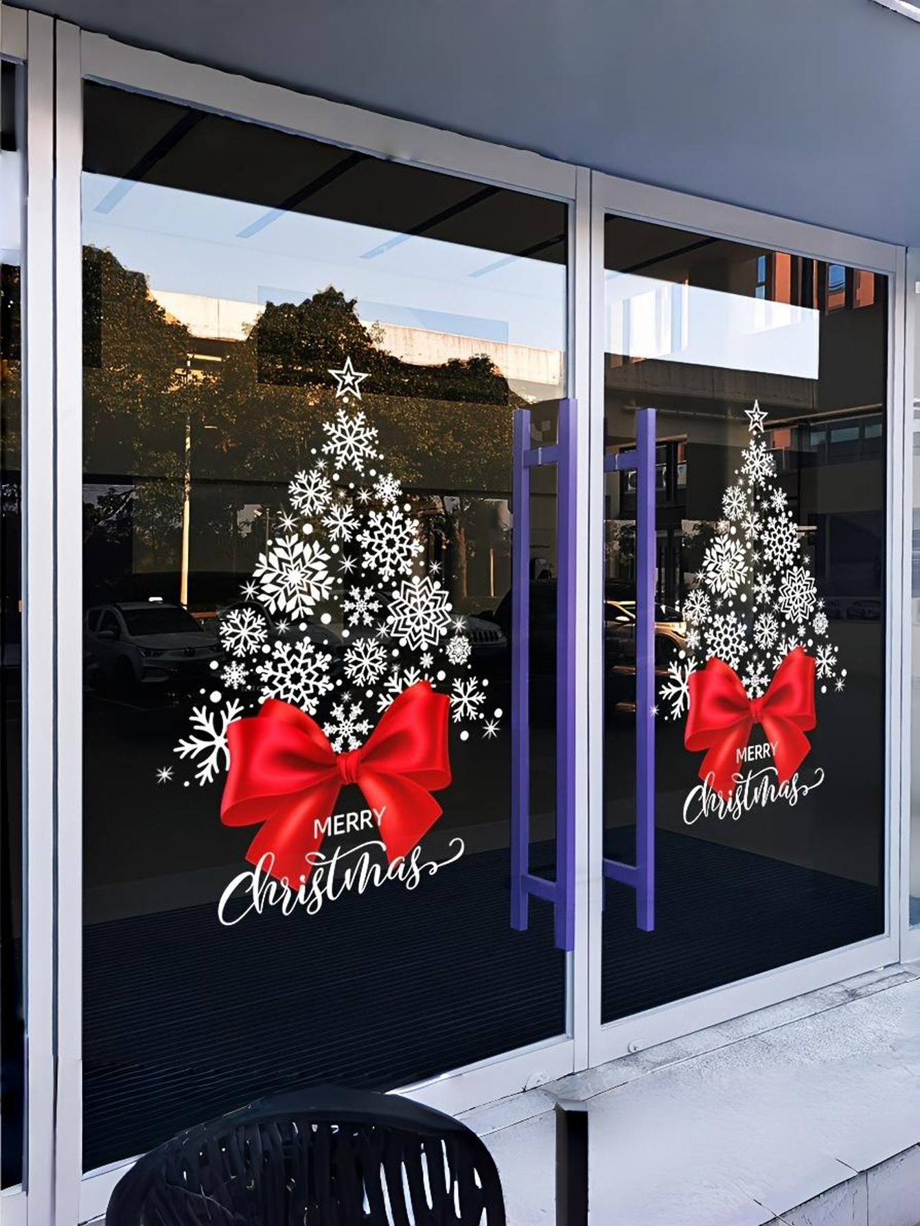Customizable Snowflake Christmas Tree Sticker